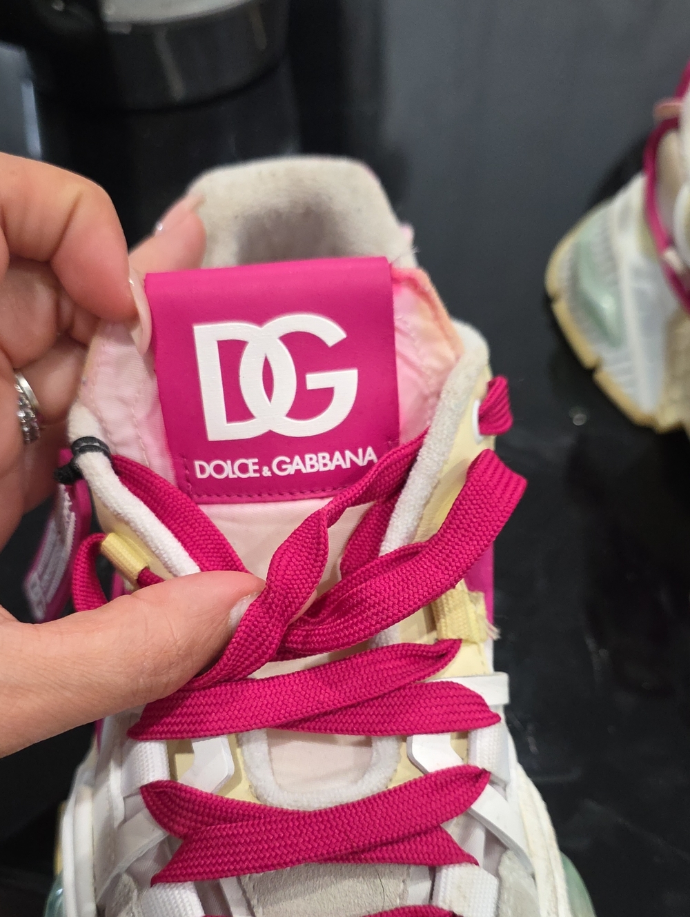 Dolce & Gabbana Hot Pink and White Chunky Sneakers - Picture 9 of 10
